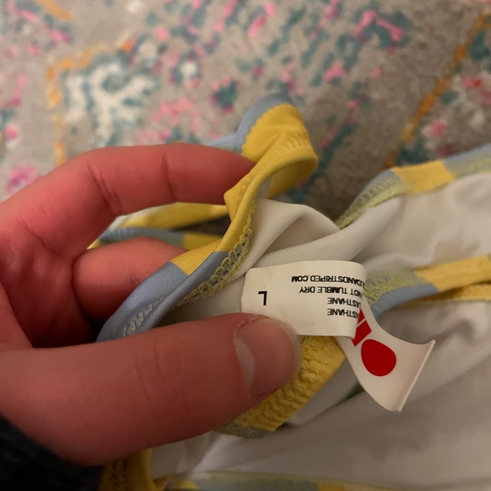 Solid And Striped Bathing Suit Set - image 4